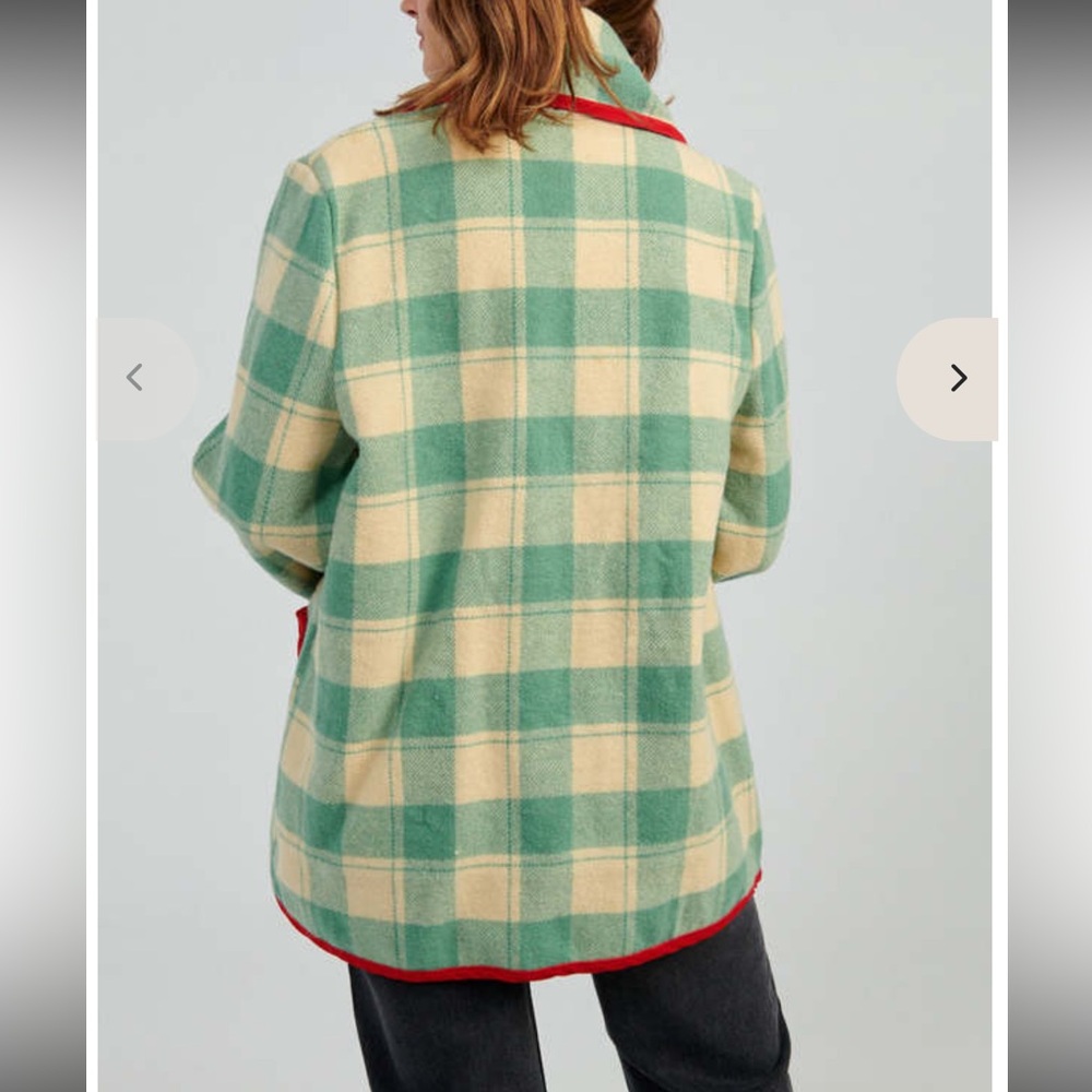 Carleen x Free People One-of-a-Kind Plaid Wool Scarf Jacket - Picture 4 of 7